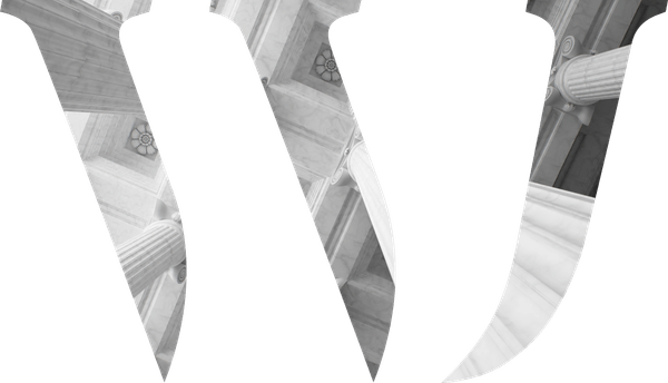 Big W letter typography with background for law firm WJ
