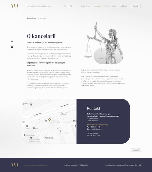 About law firm page UI Mockup for law firm WJ