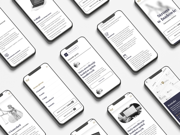 Multiple page views on mobile phones for law firm WJ